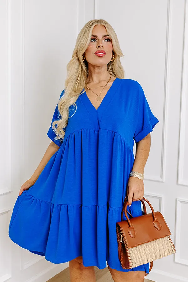 Cool Cruise Shift Dress in Royal Blue Curves sold by Impressions