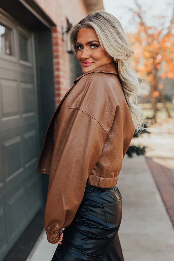 The Koty Faux Leather Jacket In Chocolate sold by Impressions product image thumbnail 4