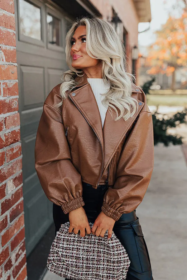 The Koty Faux Leather Jacket In Chocolate sold by Impressions product image thumbnail 2