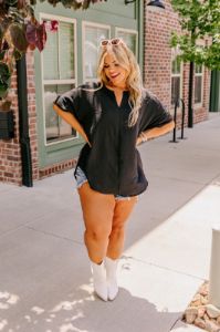 Whimsical Wonders Shift Top In Black Curves sold by Impressions