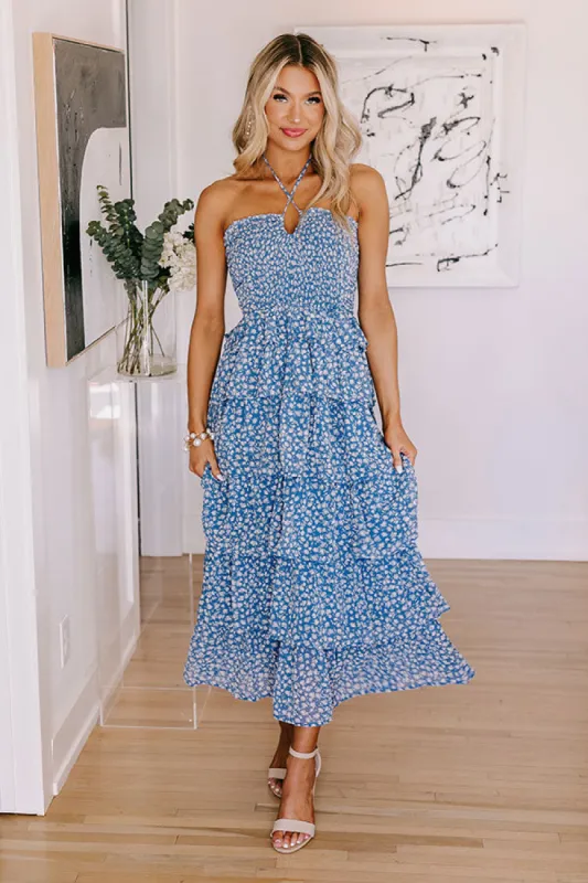 Moonlit Garden Tiered Maxi Dress sold by Impressions