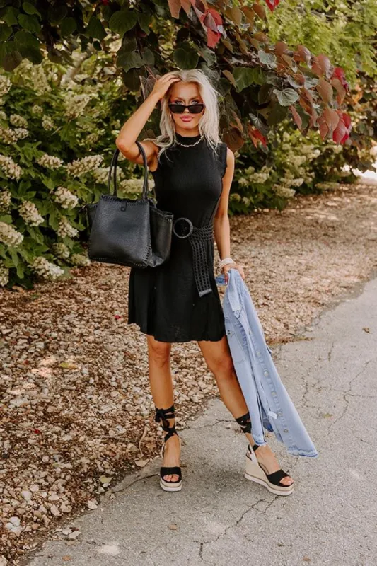 Driving To Malibu Mini Dress In Black sold by Impressions