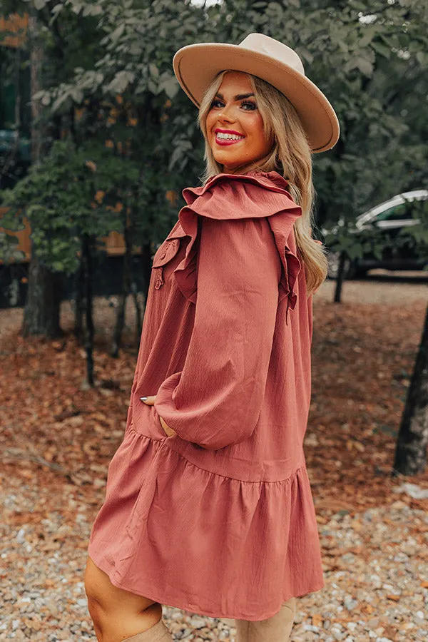 New To Town Shift Dress In Rustic Rose Curves sold by Impressions product image thumbnail 4