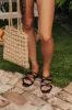 The Willa Faux Leather Sandal in Black sold by Impressions