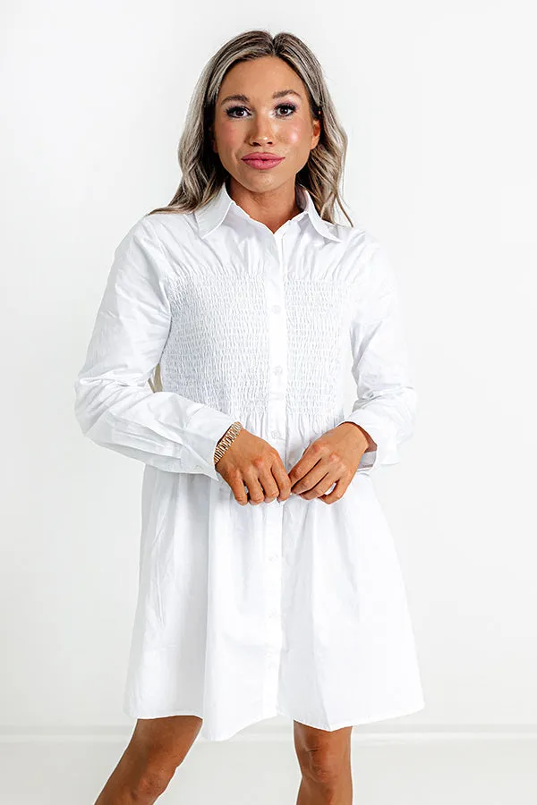 Posh Mindset Smocked Mini Dress In White sold by Impressions product image thumbnail 2