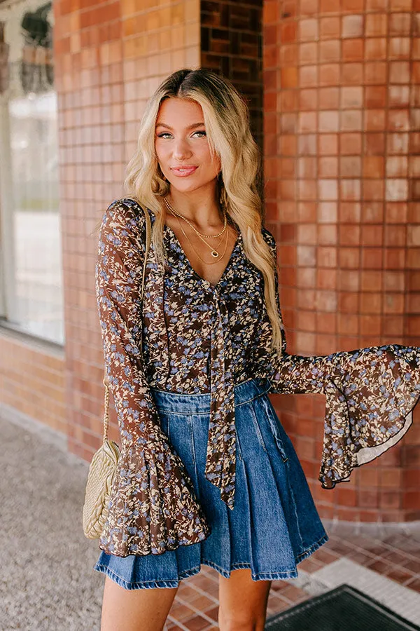Sweet Serenity Floral Front Tie Top sold by Impressions