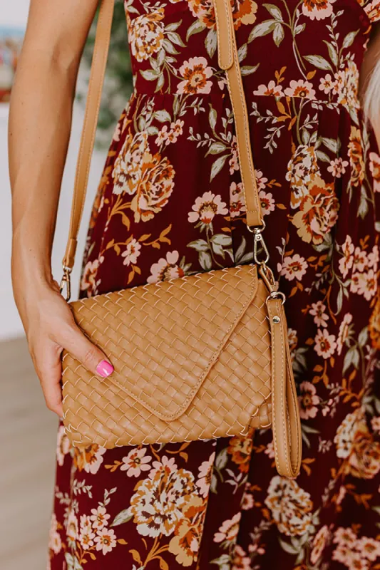 Sweet Melody Woven Faux Leather Clutch in Brown sold by Impressions