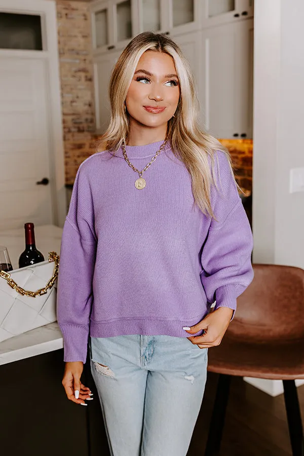Let's Take A Trip Knit Sweater in Lavender sold by Impressions product image thumbnail 4