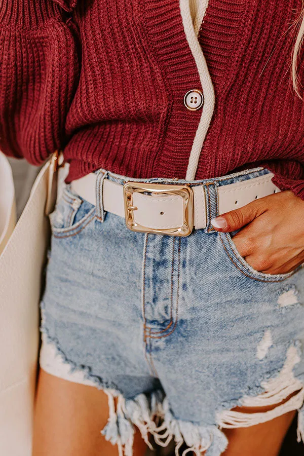 Trip Of A Lifetime Faux Leather Belt in Oatmeal sold by Impressions