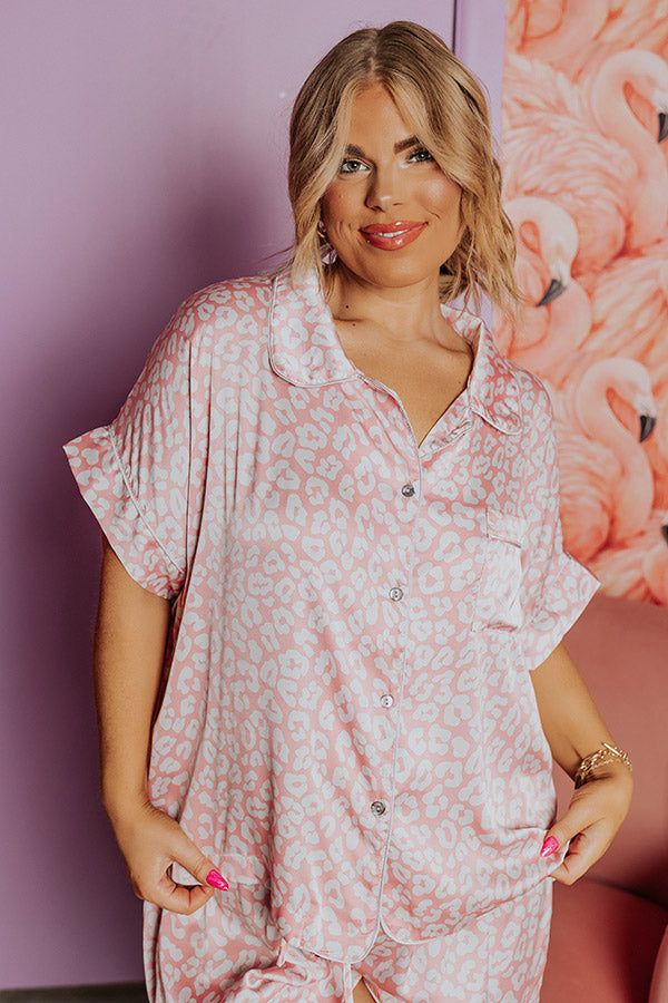 Always Down To Chill Pajama Top In Blush Curves sold by Impressions product image thumbnail 5