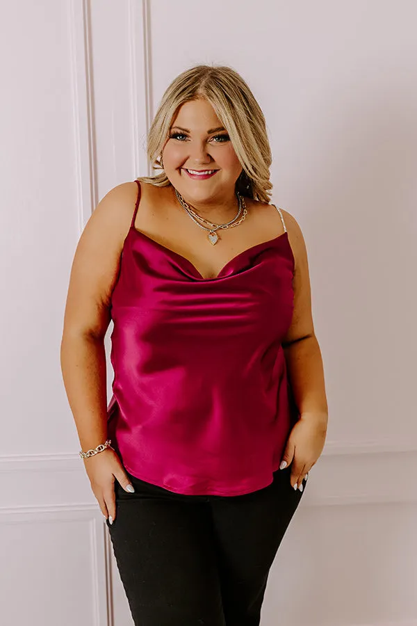 Stay Sophisticated Satin Top In Wine Curves sold by Impressions product image thumbnail 5