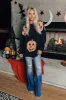 Hey Pumpkin Knit Sweater in Black sold by Impressions