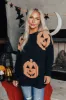 Hey Pumpkin Knit Sweater in Black sold by Impressions