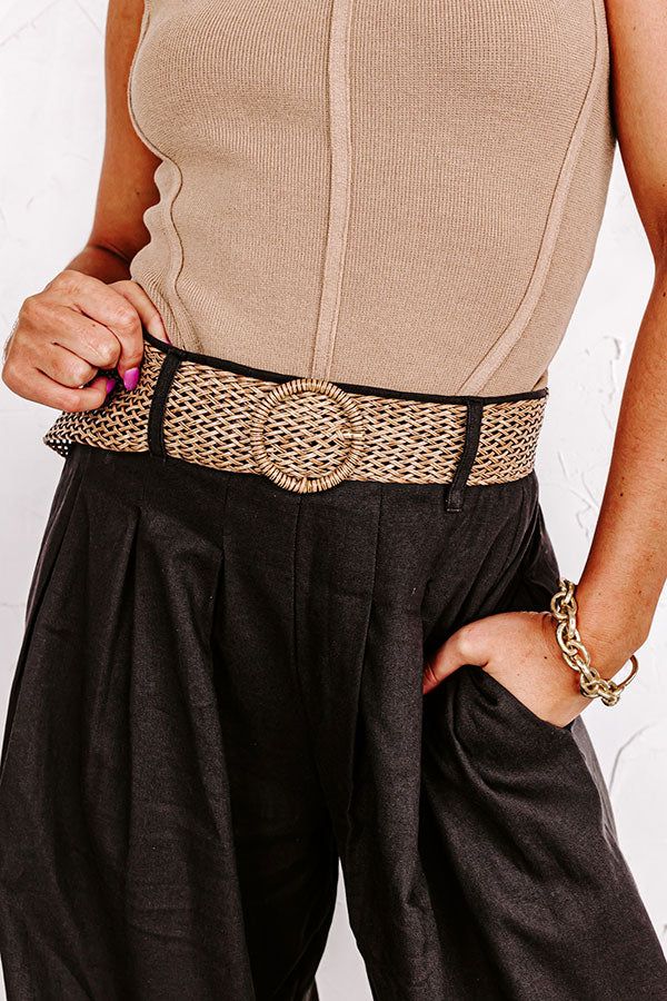 The Maris High Waist Linen-Blend Trousers Black sold by Impressions product image thumbnail 4