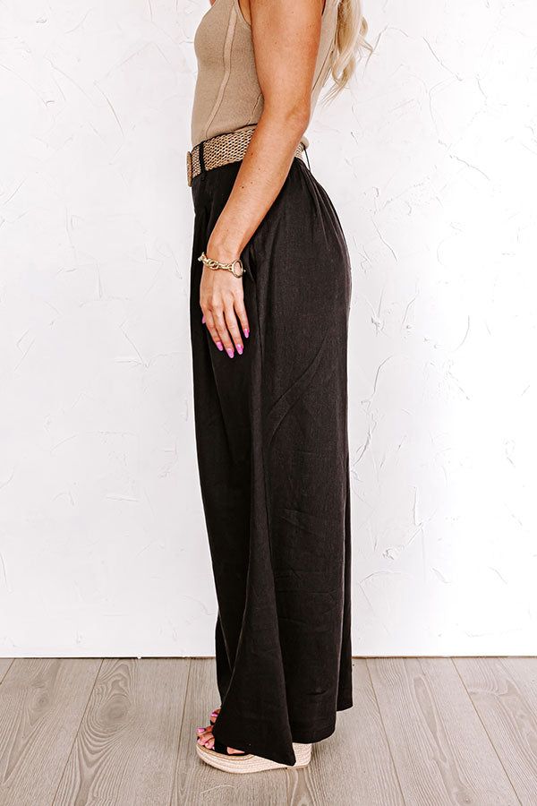 The Maris High Waist Linen-Blend Trousers Black sold by Impressions product image thumbnail 2