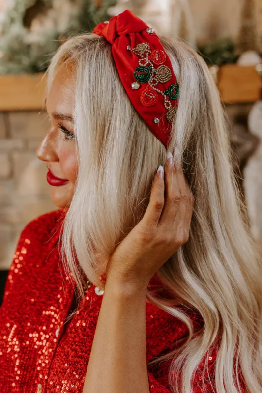 Christmas Carol Embellished Headband In Red sold by Impressions