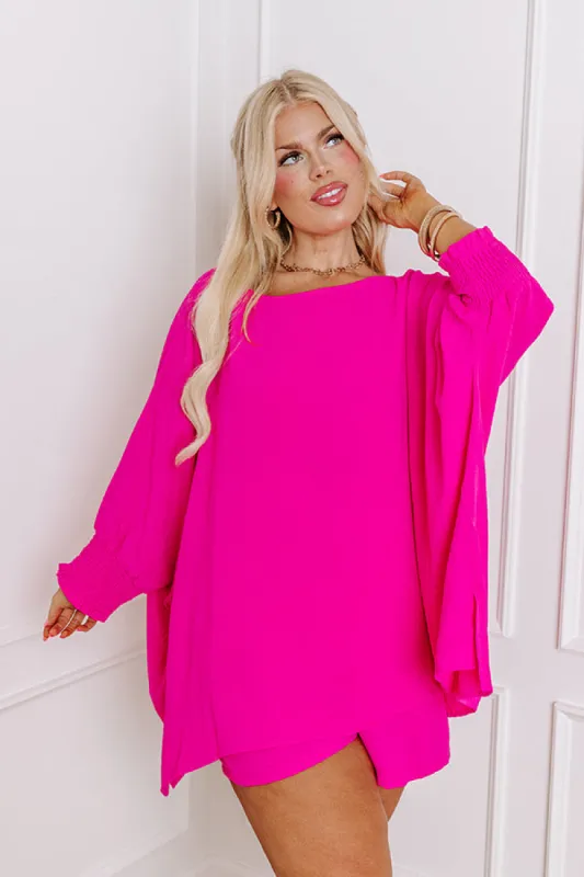 Boardwalk Bliss Shift Top in Hot Pink Curves sold by Impressions