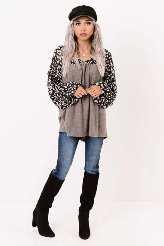 Pretty Smiles Shift Top In Grey sold by Impressions