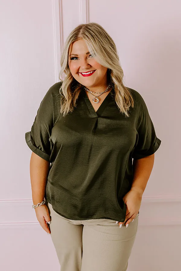 Stylish Setting Shift Top in Army Green Curves sold by Impressions product image thumbnail 2