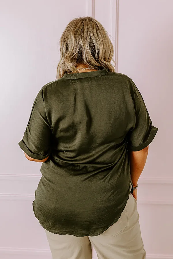 Stylish Setting Shift Top in Army Green Curves sold by Impressions product image thumbnail 4