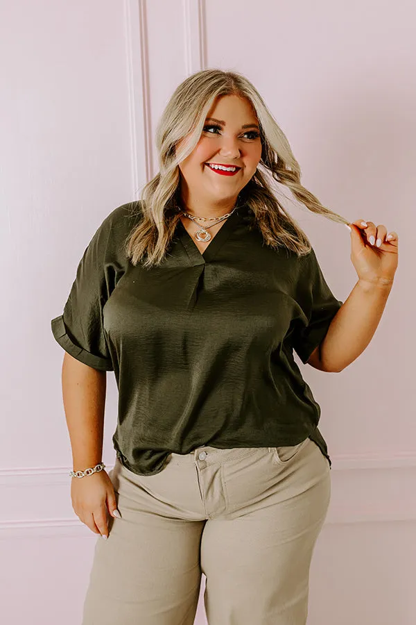 Stylish Setting Shift Top in Army Green Curves sold by Impressions product image thumbnail 3
