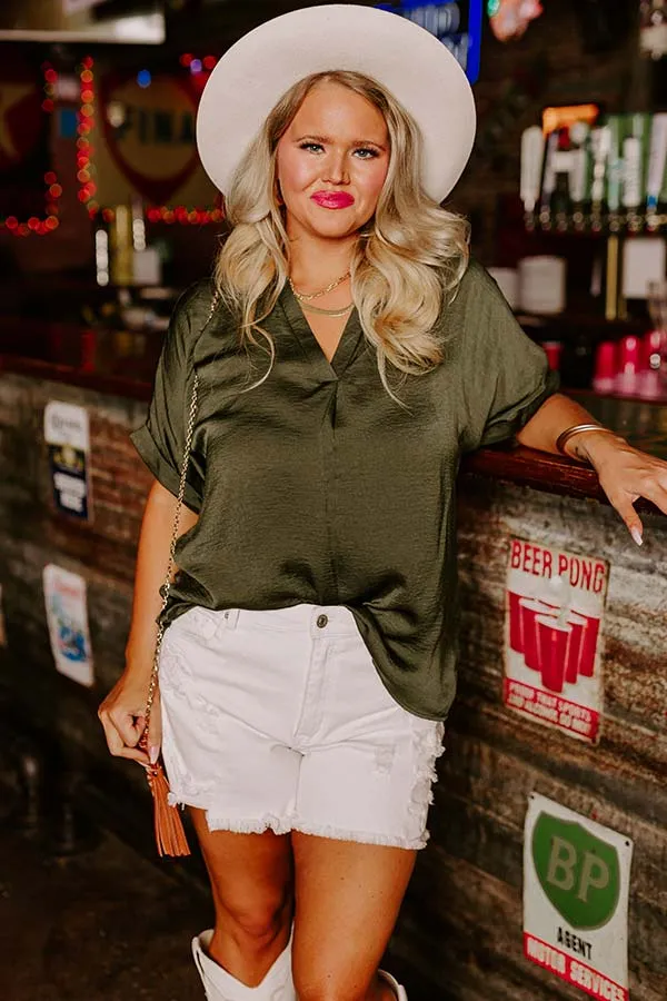 Stylish Setting Shift Top in Army Green Curves sold by Impressions product image thumbnail 5