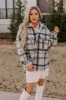Seasonal Snuggles Plaid Sherpa Jacket in Grey sold by Impressions