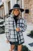 Seasonal Snuggles Plaid Sherpa Jacket in Grey sold by Impressions