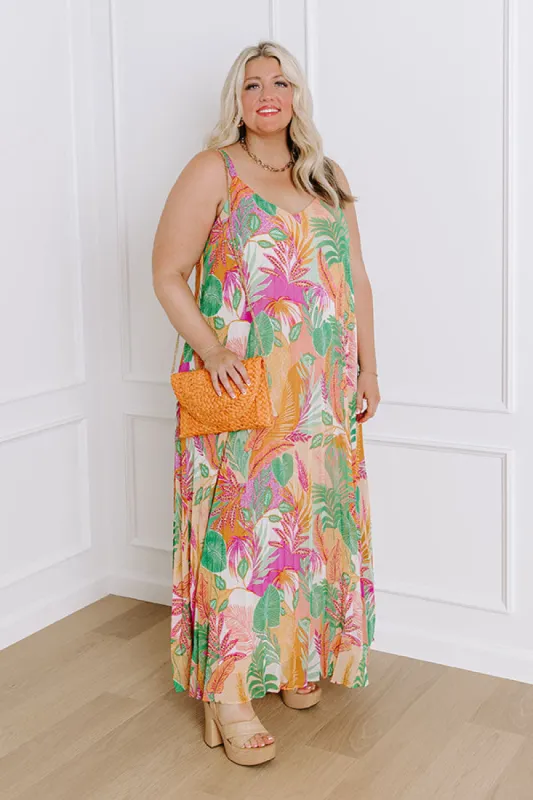 Tropical Cabana Chiffon Maxi Dress Curves sold by Impressions