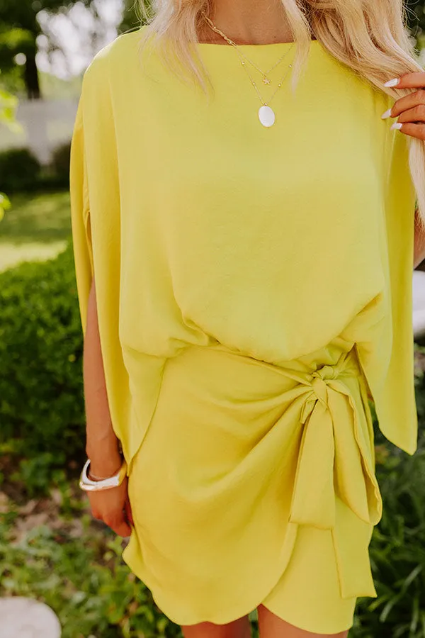 Summer Cocktail Party Mini Dress in Chartreuse sold by Impressions product image thumbnail 3