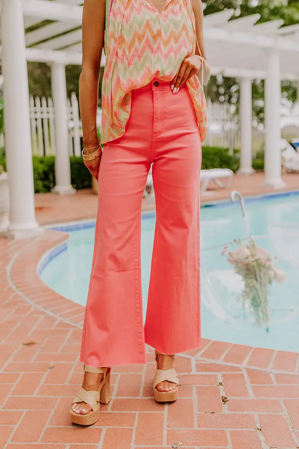 The Adriana High Waist Wide Leg Jean in Coral Pink sold by Impressions product image thumbnail 3