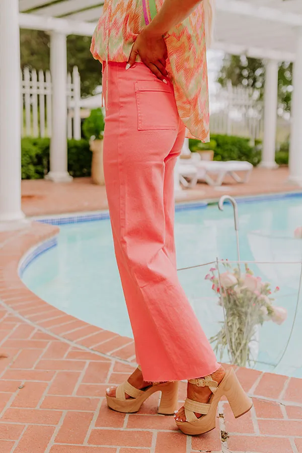 The Adriana High Waist Wide Leg Jean in Coral Pink sold by Impressions product image thumbnail 4