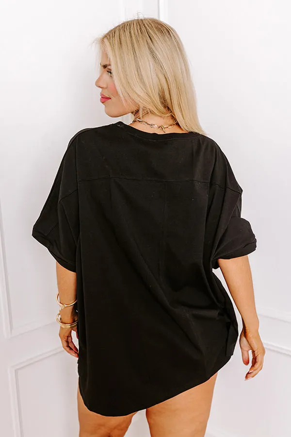 Game Day Charm Sequin Oversized Tee in Black Curves sold by Impressions product image thumbnail 3