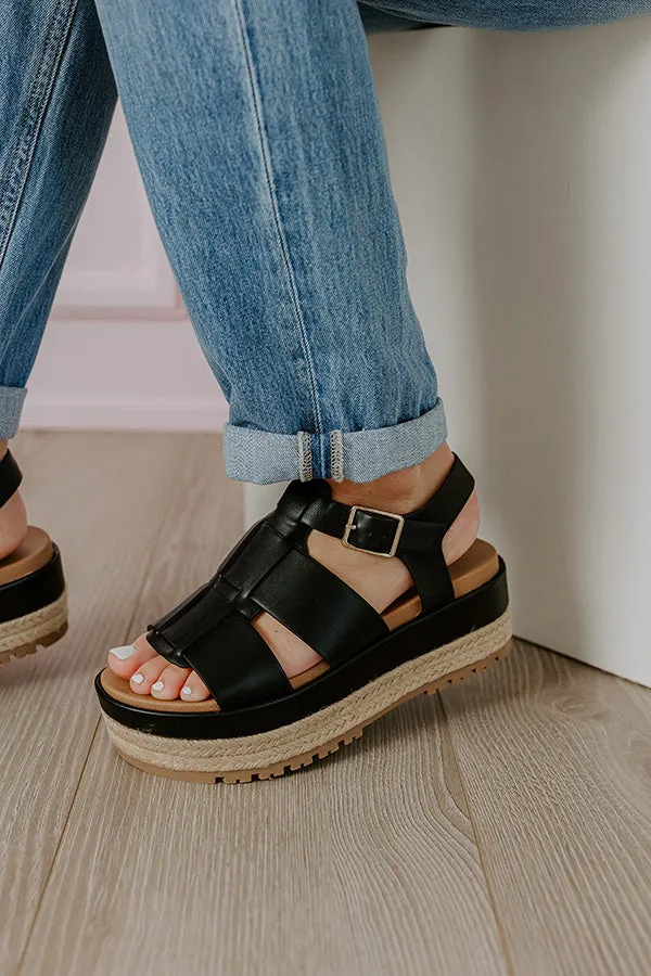 The Frankie Faux Leather Espadrille in Black sold by Impressions product image thumbnail 5