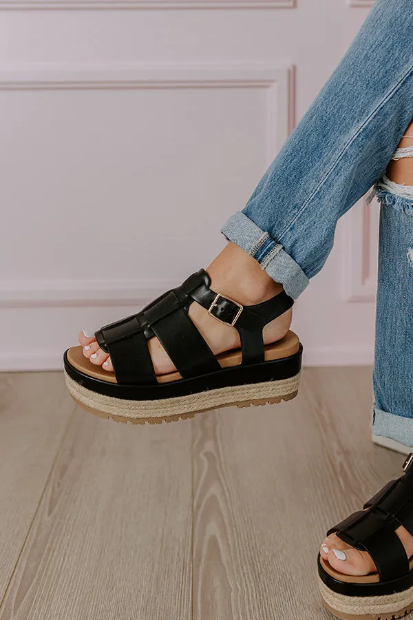 The Frankie Faux Leather Espadrille in Black sold by Impressions product image thumbnail 3