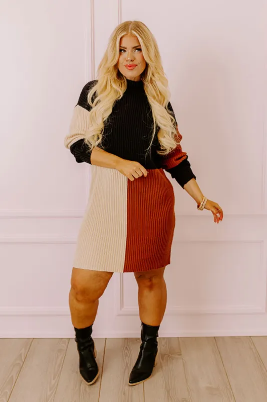 Cozier Than Most Colorblock Sweater Dress Curves sold by Impressions