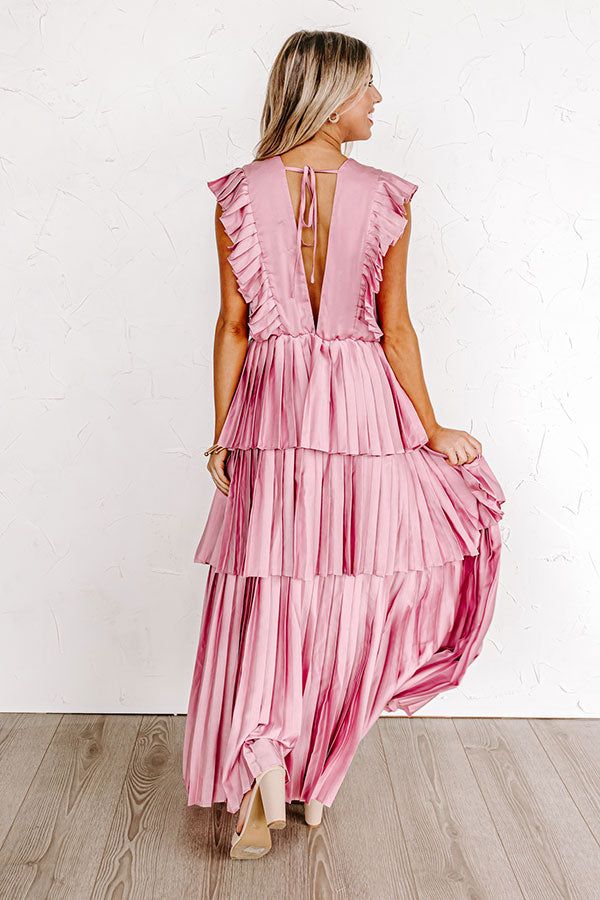 Seeking Champagne Pleated Maxi Dress In Blush sold by Impressions product image thumbnail 4