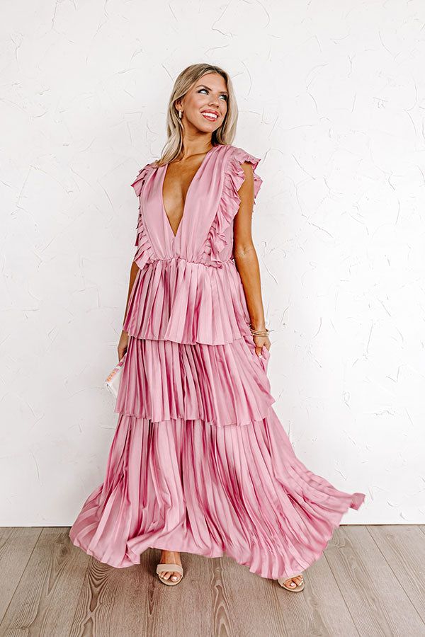 Seeking Champagne Pleated Maxi Dress In Blush sold by Impressions product image thumbnail 2