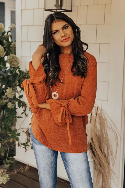 Winter Weather Shift Top In Rust sold by Impressions