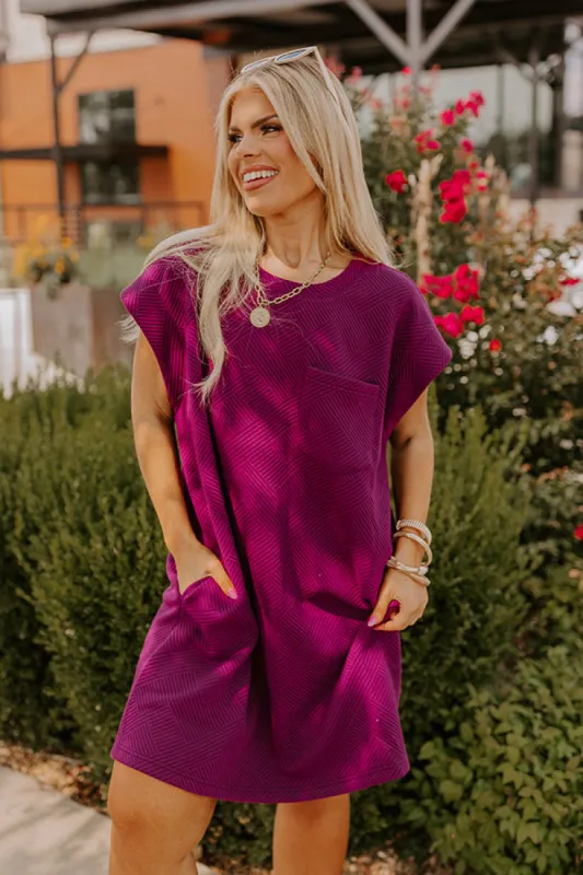 Sunny Days Shift Dress in Royal Plum Curves sold by Impressions