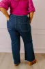 The Adriana High Waist Wide Leg Jean in Dark Wash Curves sold by Impressions