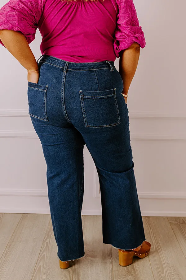 The Adriana High Waist Wide Leg Jean in Dark Wash Curves sold by Impressions product image thumbnail 4