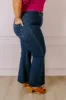 The Adriana High Waist Wide Leg Jean in Dark Wash Curves sold by Impressions