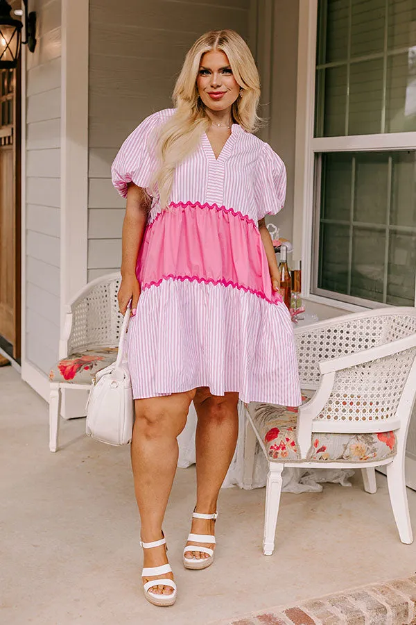 Nautical Dreams Shift Dress in Pink Curves sold by Impressions