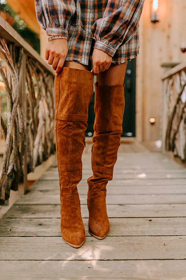 The Kinsley Faux Suede Thigh High Boot In Brown sold by Impressions product image thumbnail 3