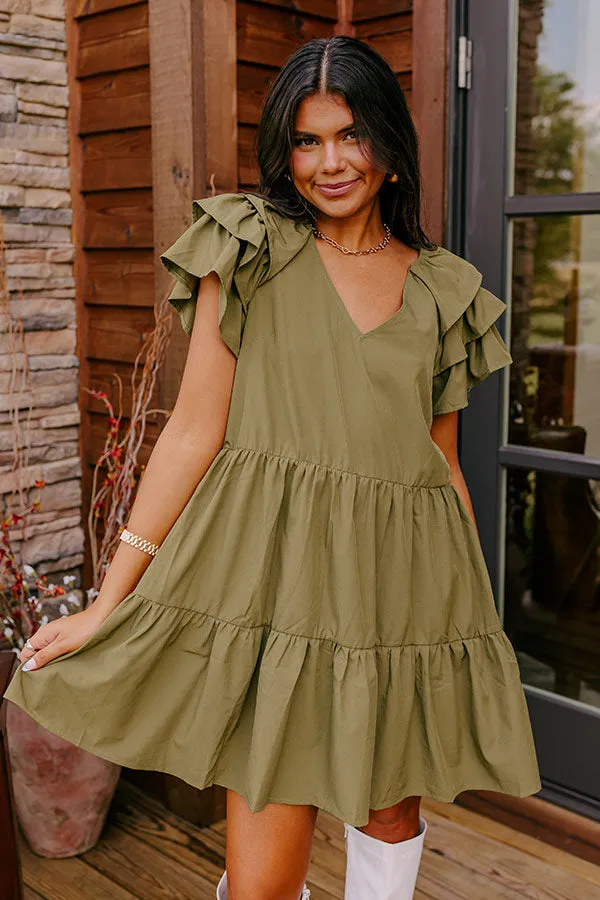 Sharp Witted Mini Dress in Sage sold by Impressions