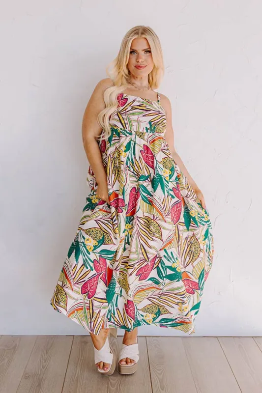 Tranquil Time Floral Midi in Cream Curves sold by Impressions