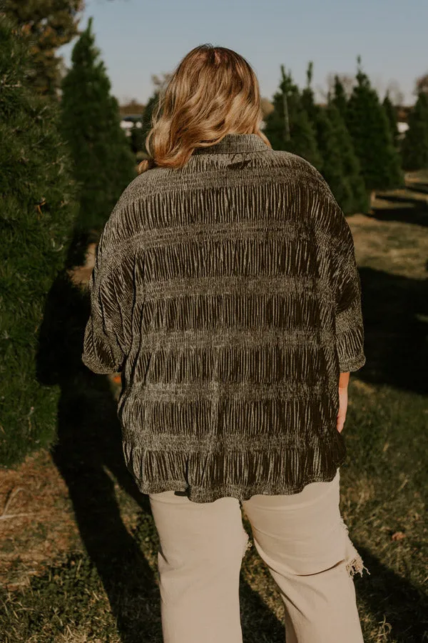 Roman Holiday Velvet Top In Martini Olive Curves sold by Impressions product image thumbnail 5