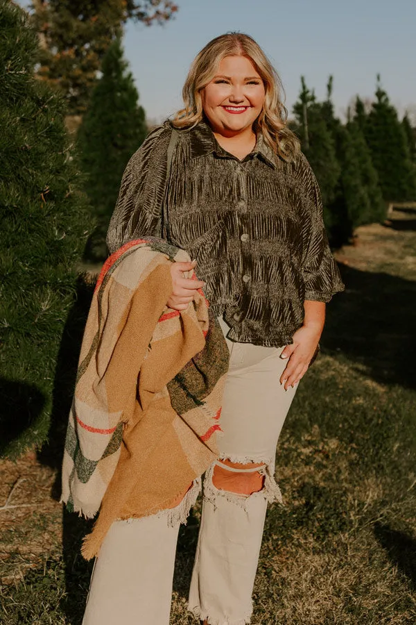 Roman Holiday Velvet Top In Martini Olive Curves sold by Impressions product image thumbnail 3