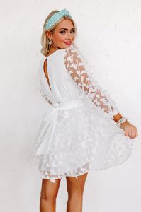 Butterfly Kisses Mini Dress in White sold by Impressions